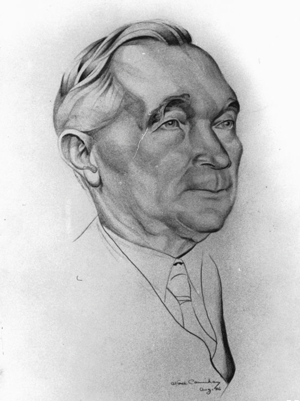 Caricature drawing of man's face