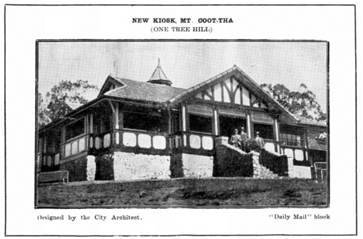 Photo of kiosk at Mt Coot-tha from Architecture & Building Journal, 10 May 1929, p 46