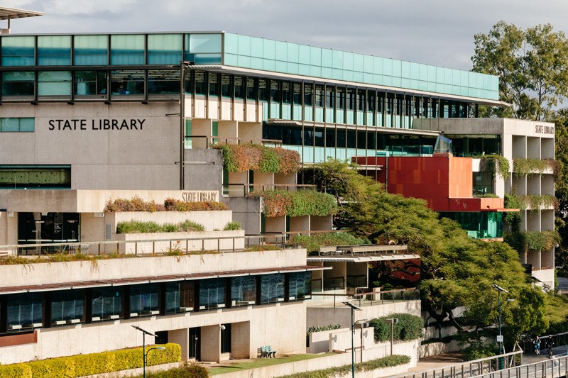 Outside photo of the State Library of Queensland building