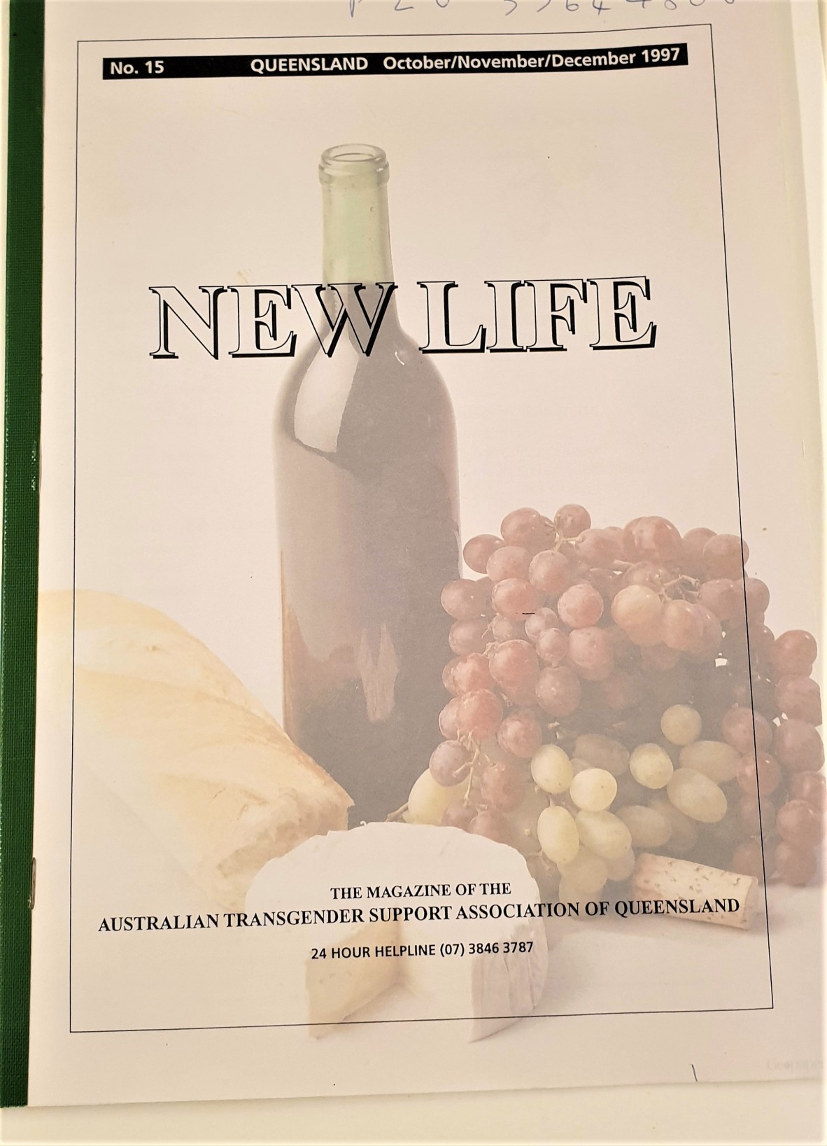 Cover of New Life OctNovDec 1997 ATSAQ Australian Transgender Support Association of Queensland magazine