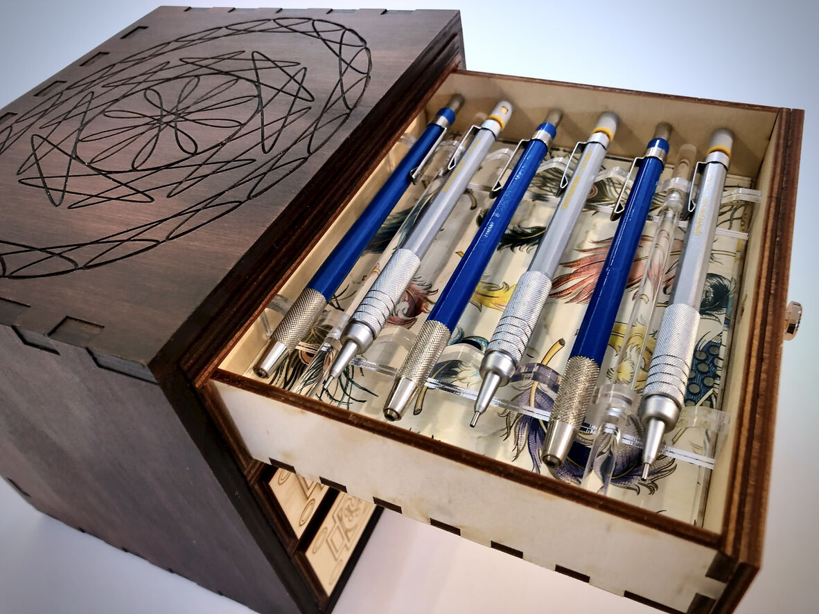 Mechanical pencil box designed by The Edge and Open Lab regular, Tom, 2025
