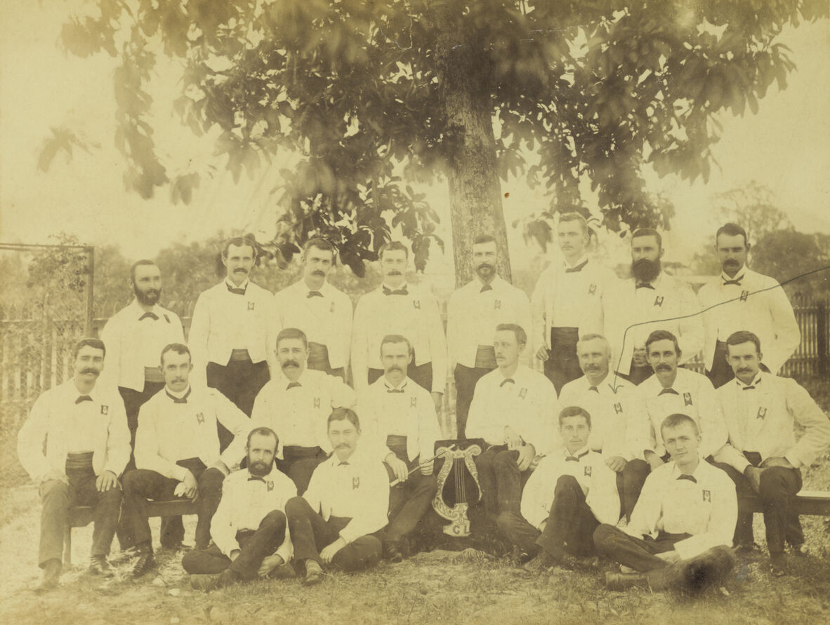 20 men from the Cairns Liedertafel group of performer's from 1891.