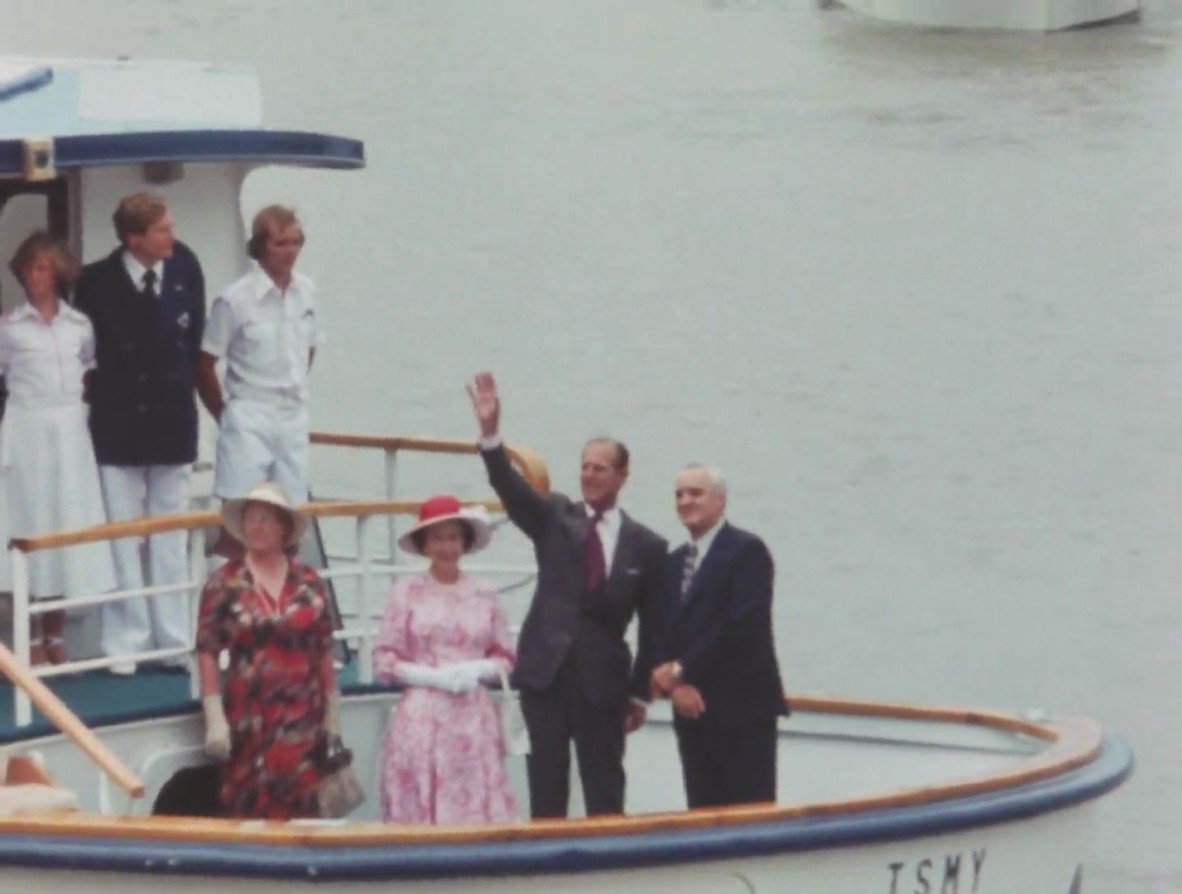 Queen Elizabeth II and Prince Philip in Brisbane during their 1977 Royal visit
