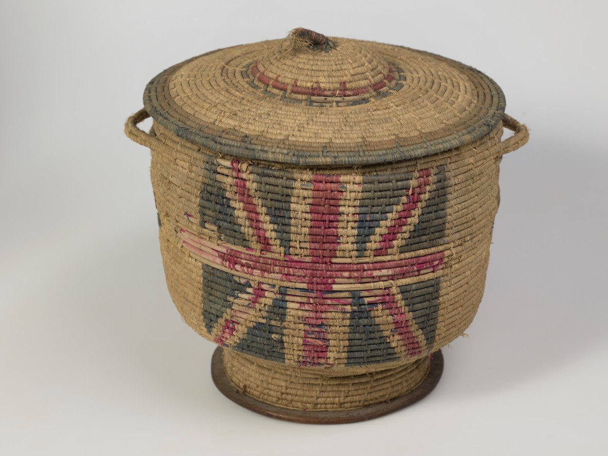 Wicker Basket, woven by a Turkish prisoner of war and acquired by Sister Constance Keys while stationed in Egypt during the First World War, John Oxley Library, State Library of Queensland, Image 30674-0074-0001
