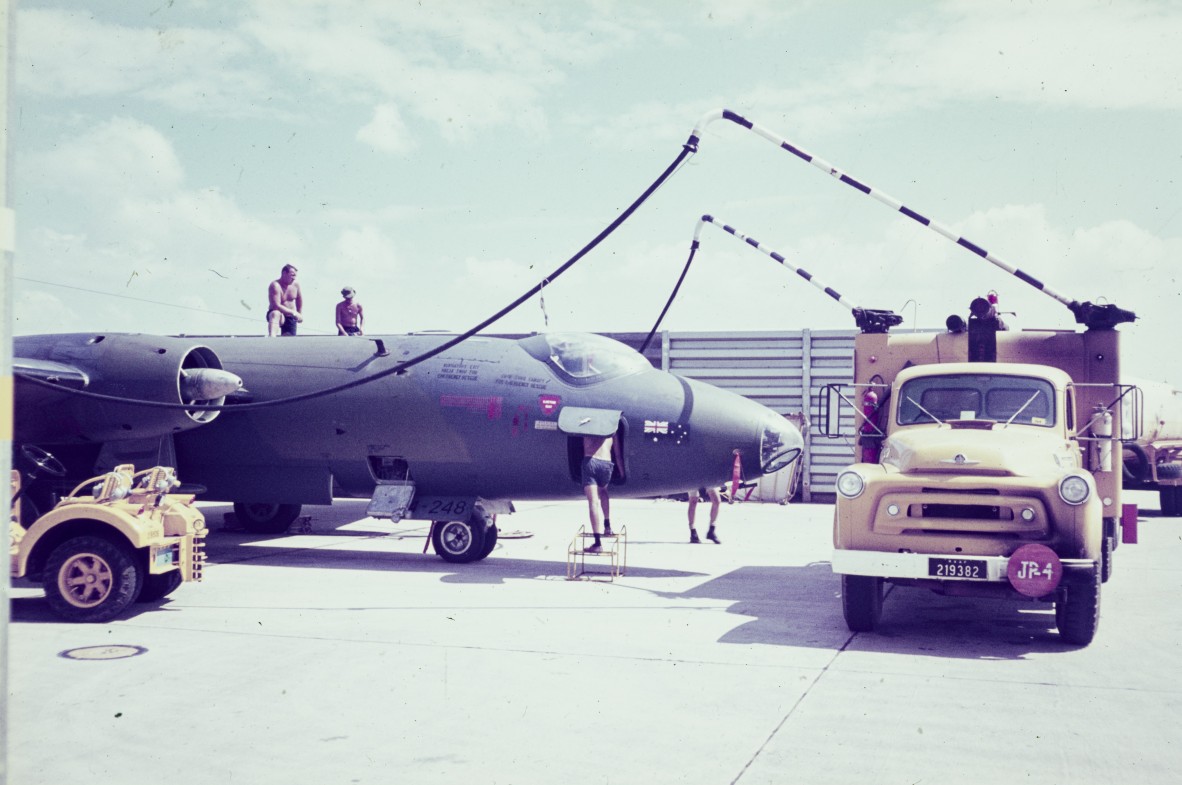 2 Refueling a Canberra Bomber on the 2 Squadron flight line Phan Rang Vietnam