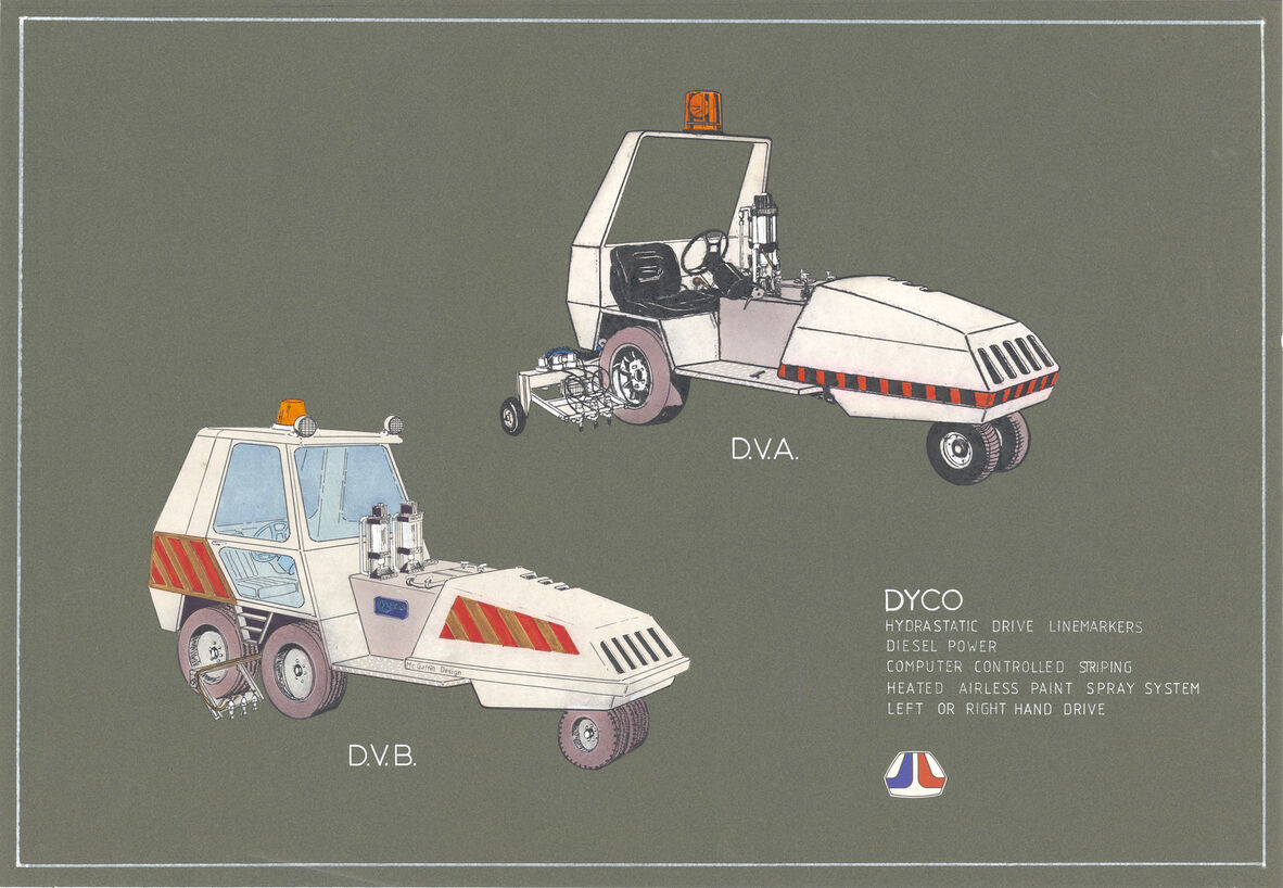 Artist's rendering showing two different Dyco line markers