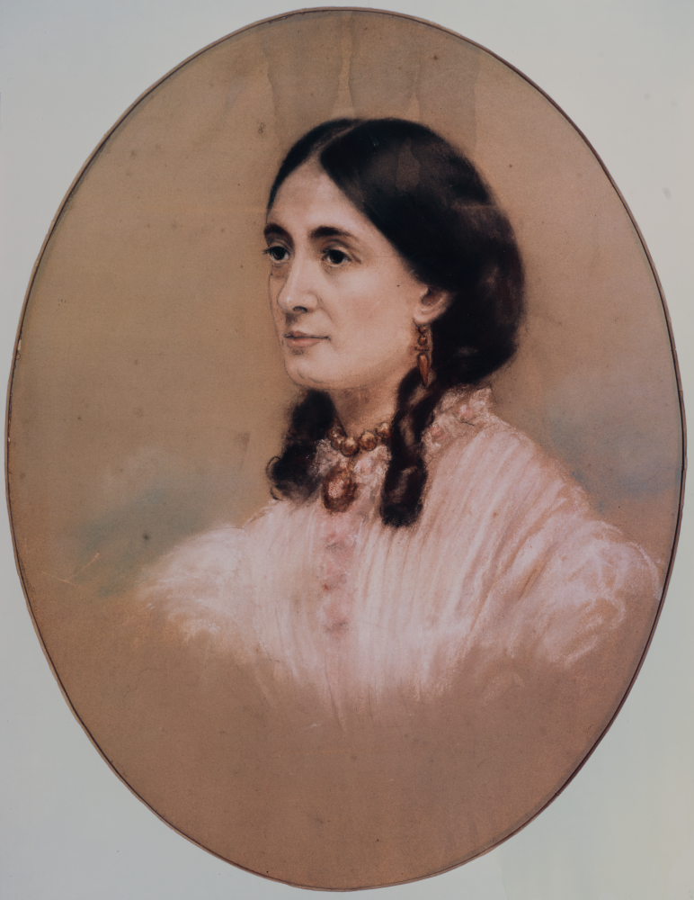 Framed copy of a portrait of Lady Diamantina Bowen by an unidentified artist.