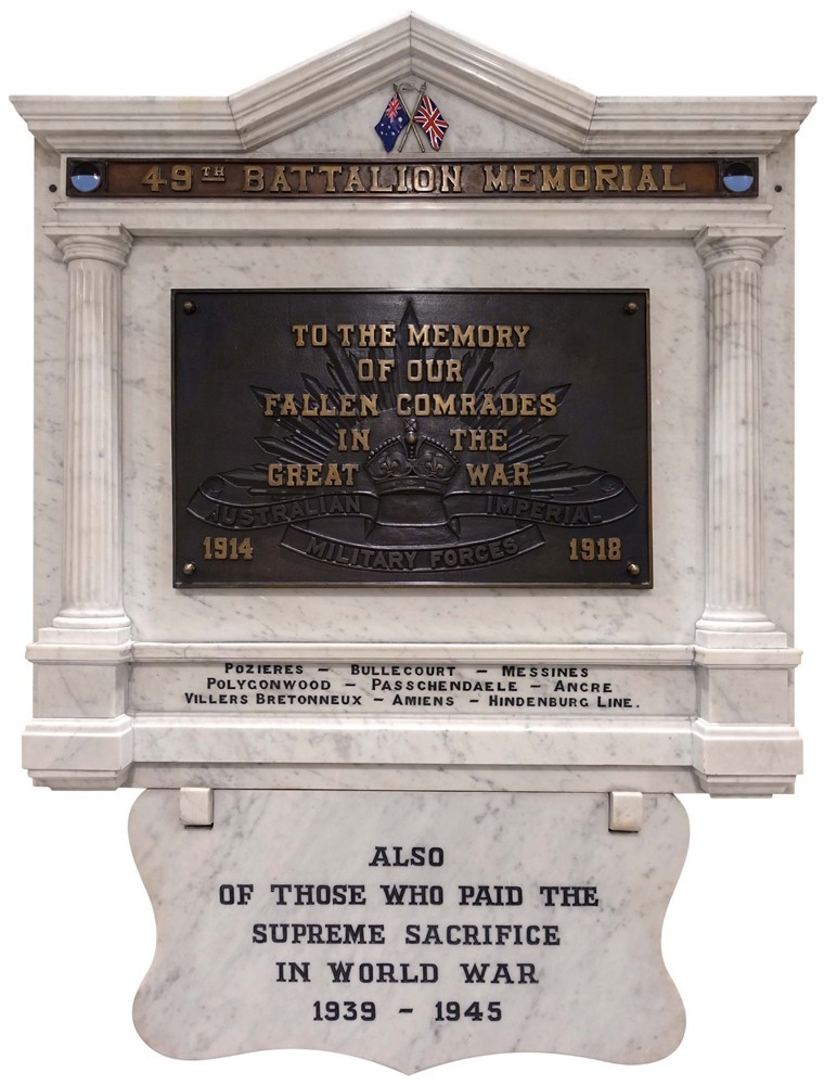 49th Australian Infantry Battalion plaque