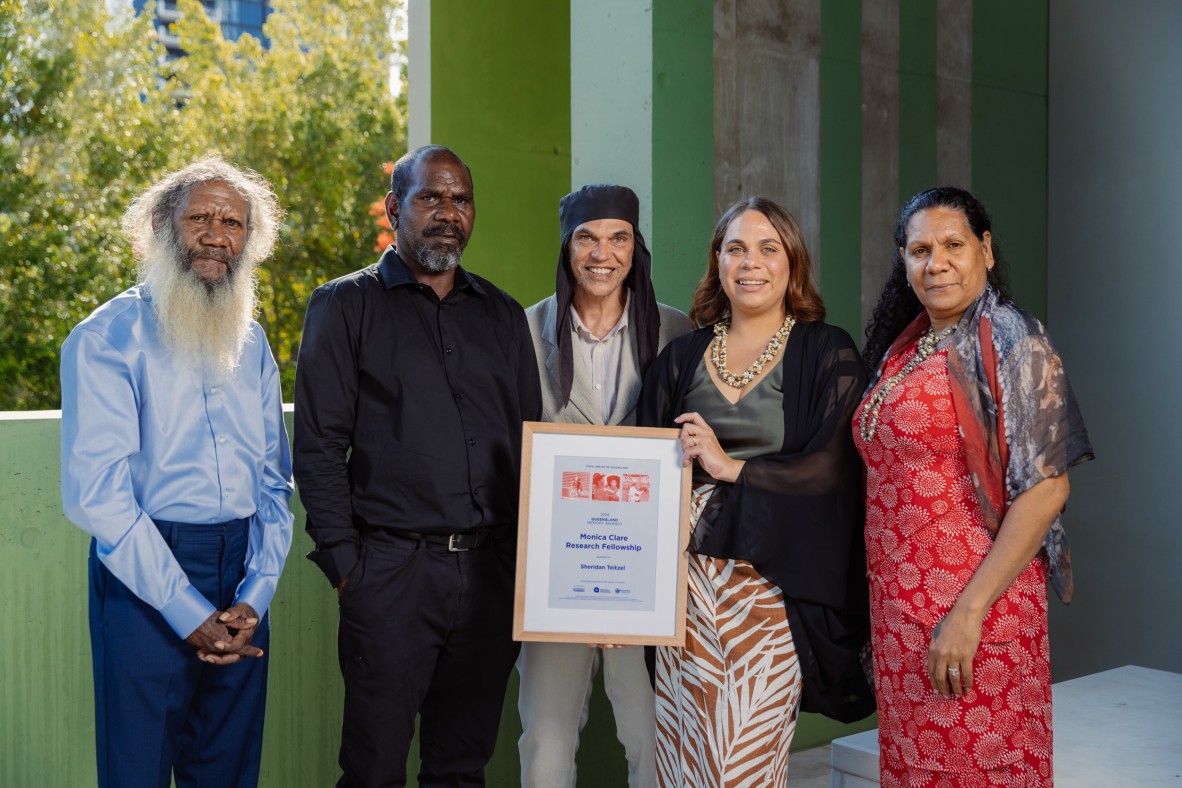 2024 Monica Clare Research Fellow, Sheridan Teitzel with family and community members.