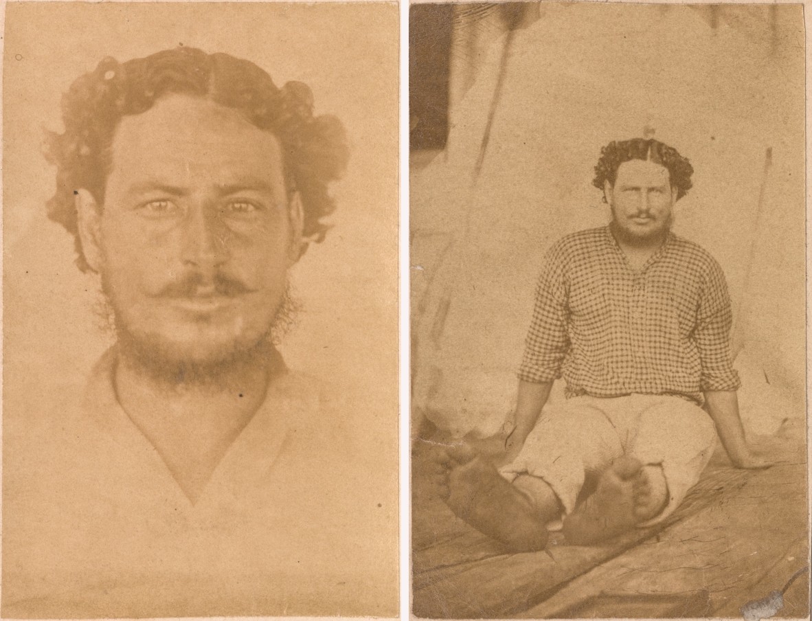 Two images of Francis (Frank) Lascelles Jardine, one of the first settlers at Somerset, 1867-1869. Photo by William Kennett.