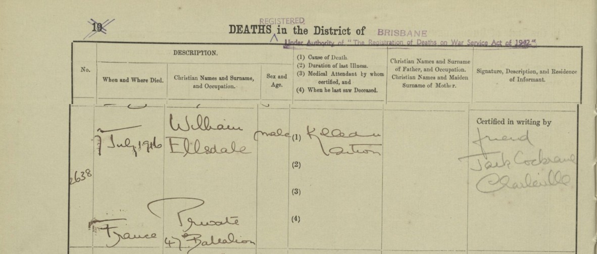 William Elsdale’s death certificate 543097.