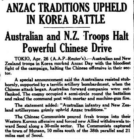 Headlines of the Cairns Post, Friday 27 April 1951, page 1