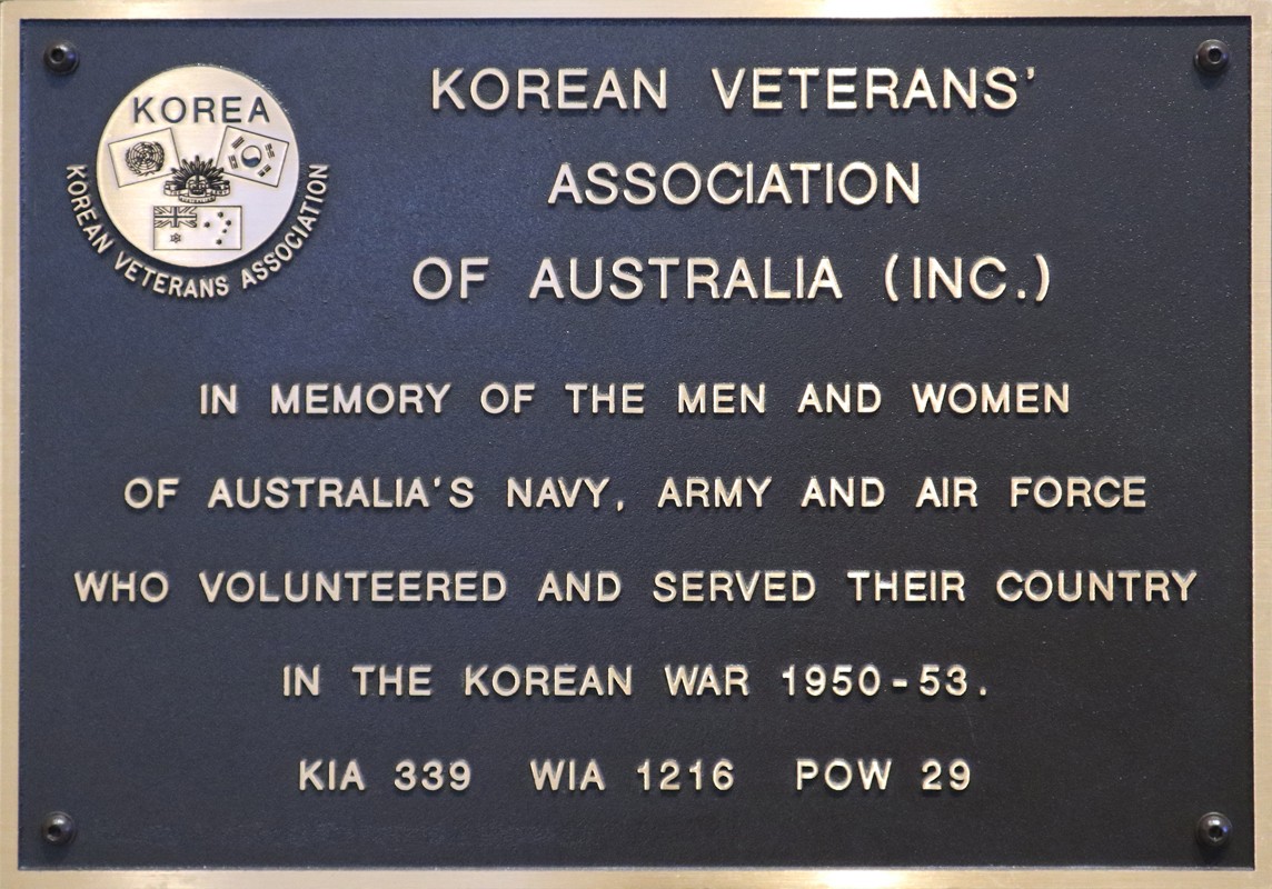 Korean Veterans Memorial Plaque Anzac Square Brisbane Post 1945 Gallery