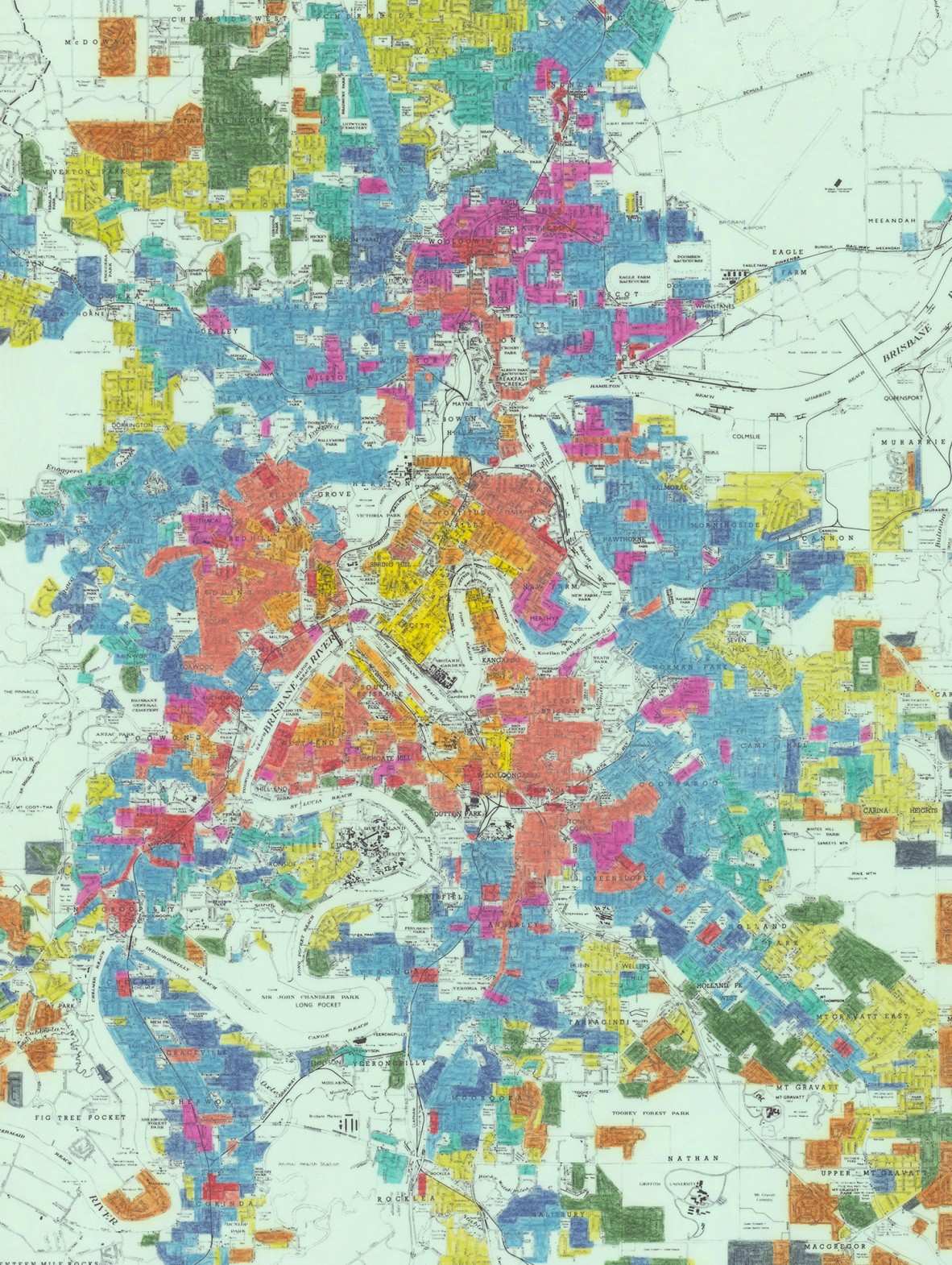 Close zoom of 'City of Brisbane town plan : statement of intent : expansion of suburban settlement within the city, 1871-1985' ; http://onesearch.slq.qld.gov.au/permalink/f/1oppkg1/slq_alma21136528060002061