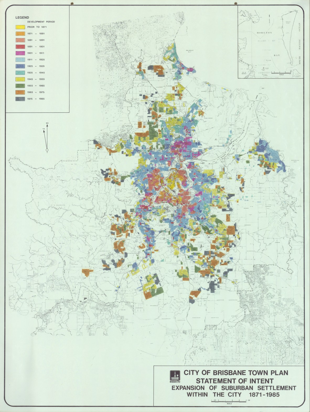 City of Brisbane town plan statement of intent : expansion of suburban settlement within the city, 1871-1985