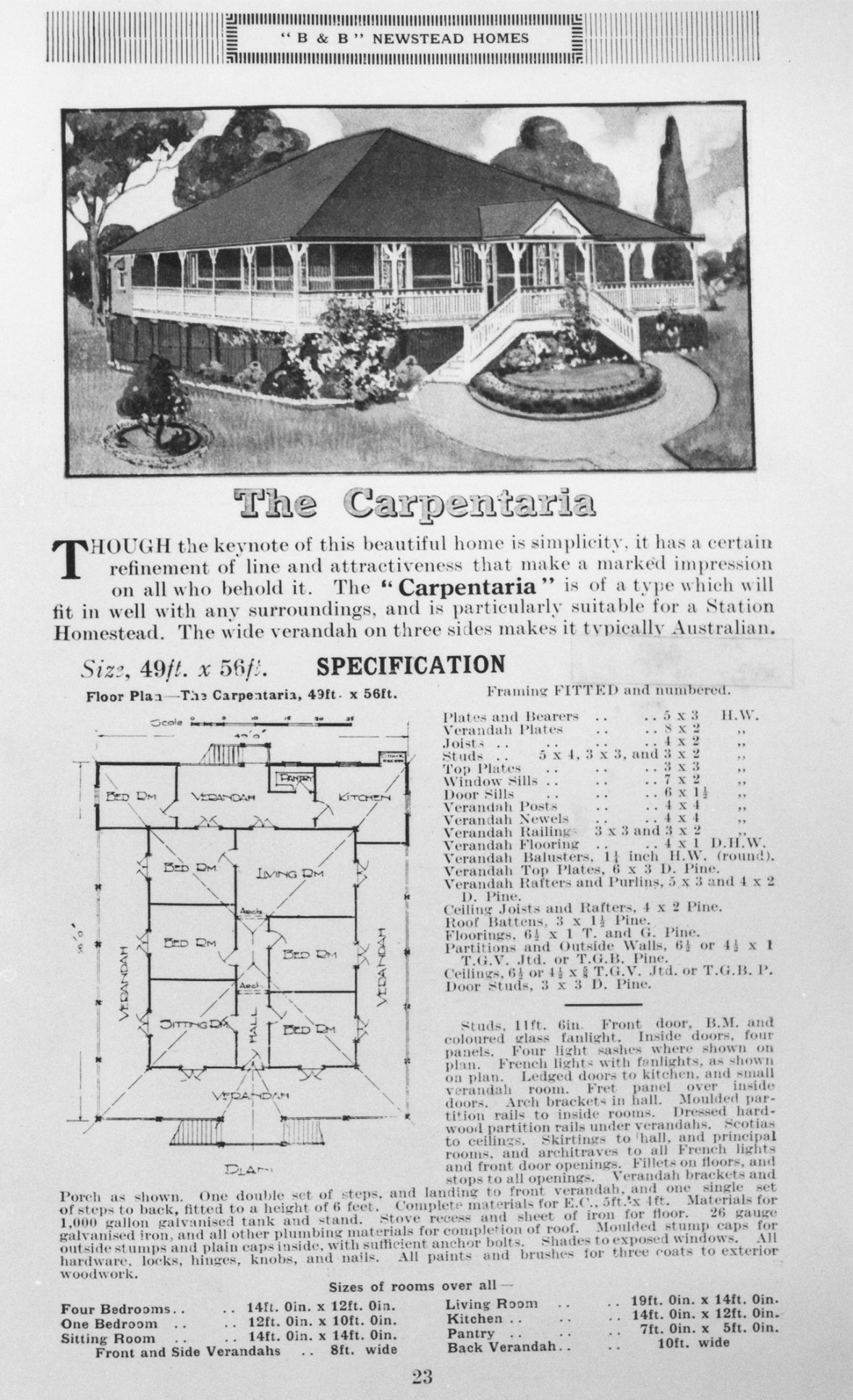 A design from the Brown and Broad Newstead Homes catalogue.