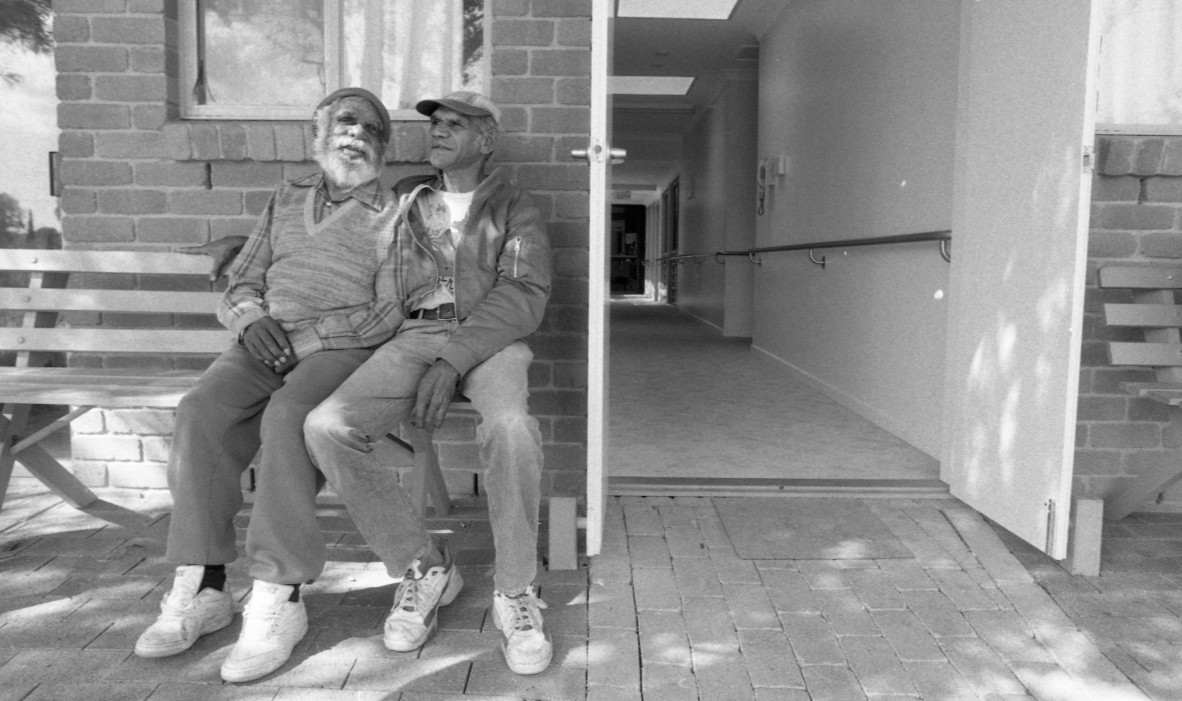 Aboriginal men at the Ny-Ku Byun aged care facility in Cherbourg, Queensland, 1997-2000 JO-ANNE DRIESSENS b.1970- Jo-Anne Driessens Photographs, John Oxley Library State Library of Queensland Image no. 30299-0001-0010