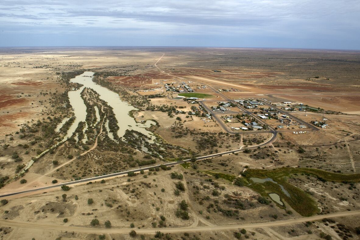 Aerial view of Birdsville