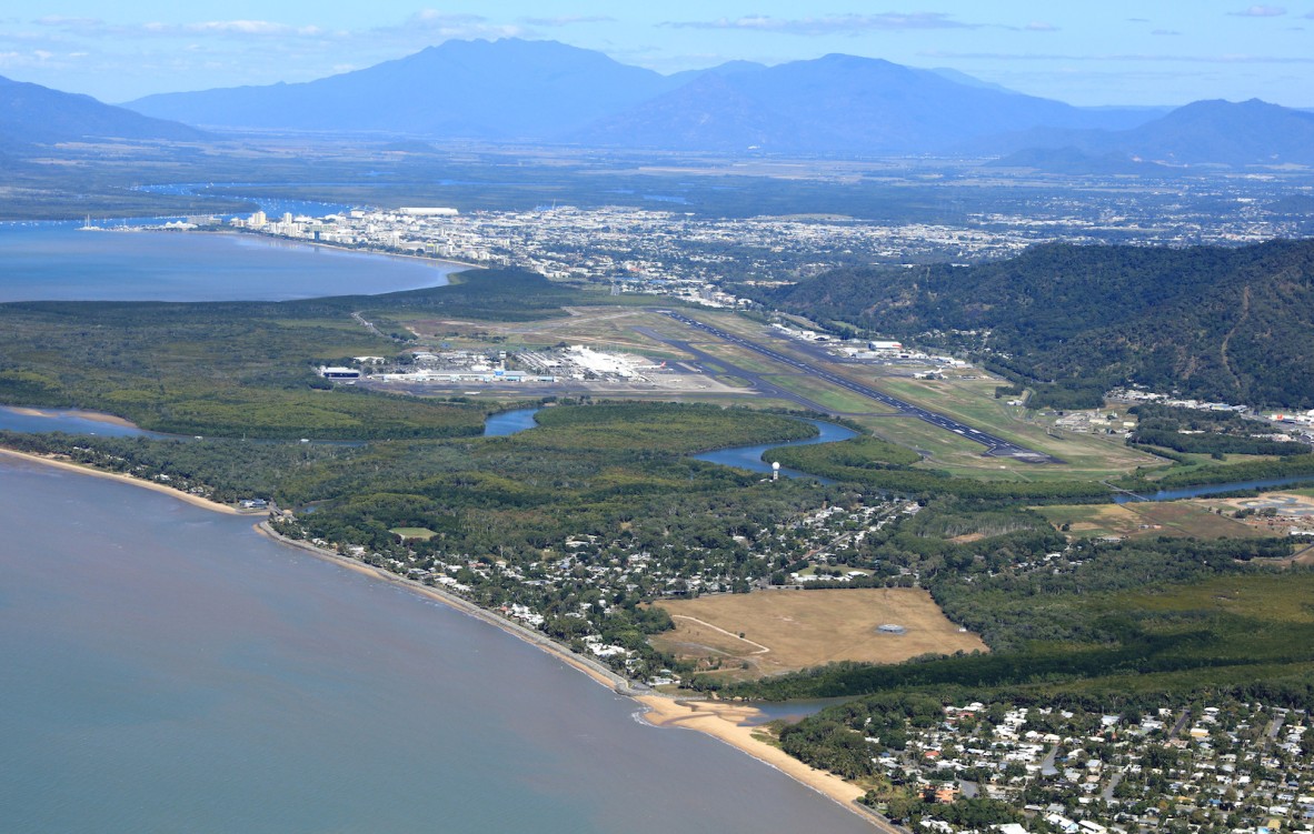 Aerial view of Machans Beach, 2019. Photograph by Daryl Jones.