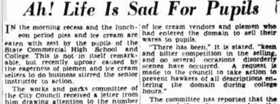 A newspaper article about school children and ice cream