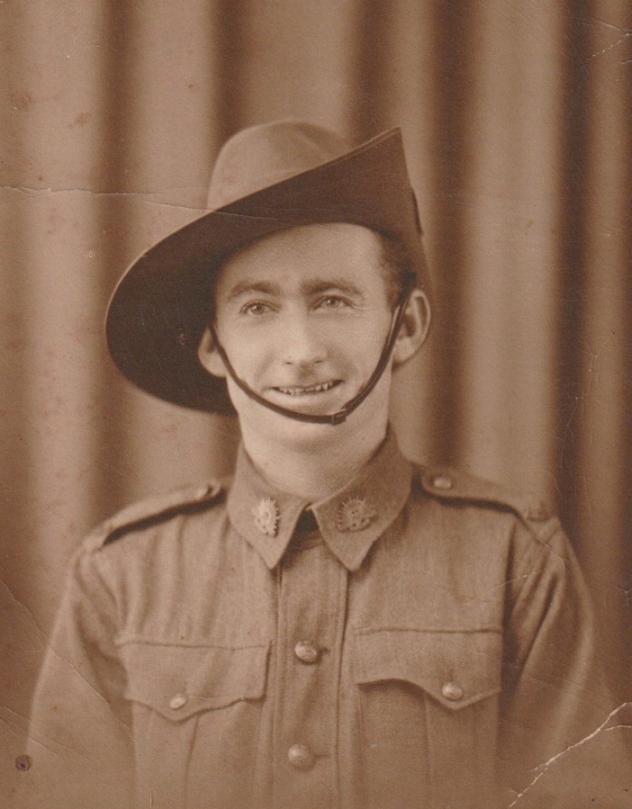 Sepia photograph of Alfred McGinty in uniform c1941