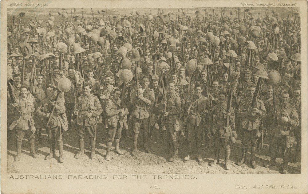 Australians Parading for the Trenches Pozieries July 1916