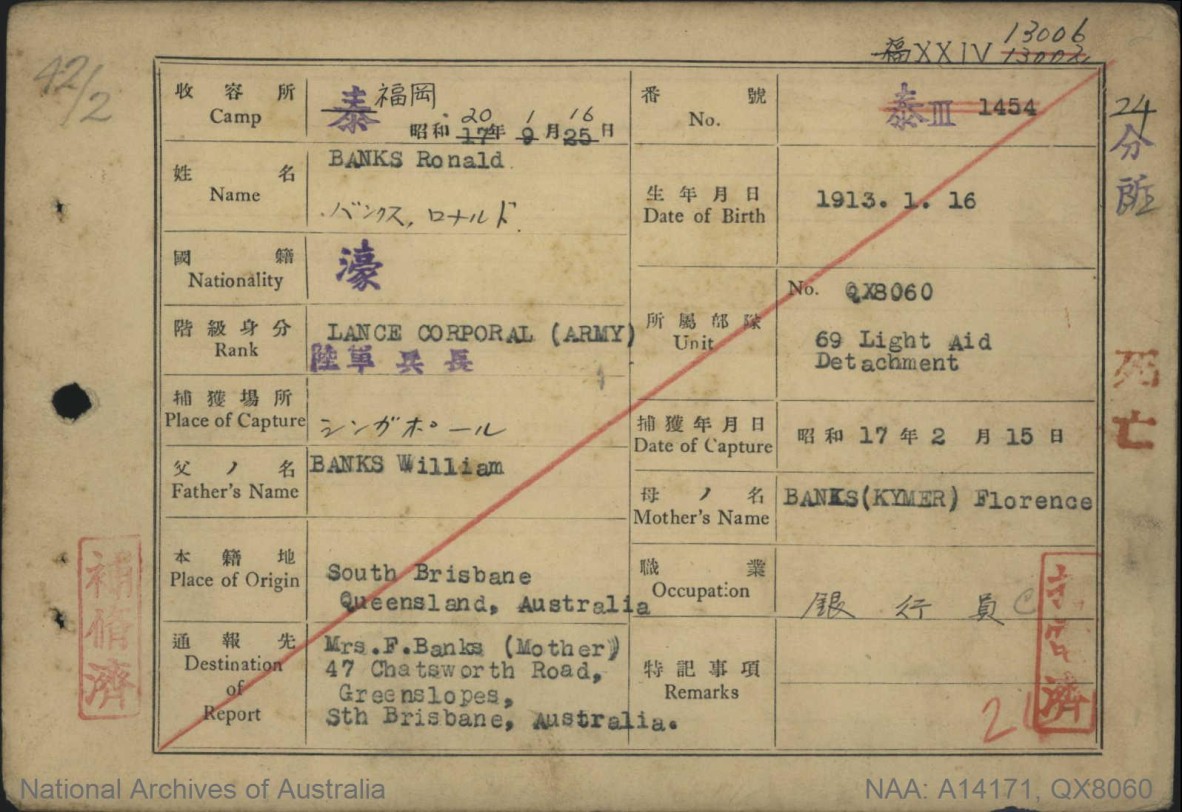Prisoner of War, Index Card