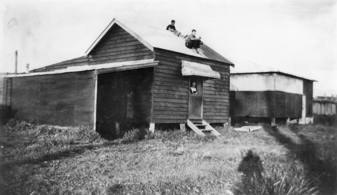 Beach shack at Cribb Island 1928