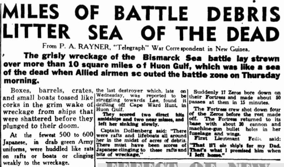 Pendil Rayner’s account of the Battle of the Bismarck Sea.