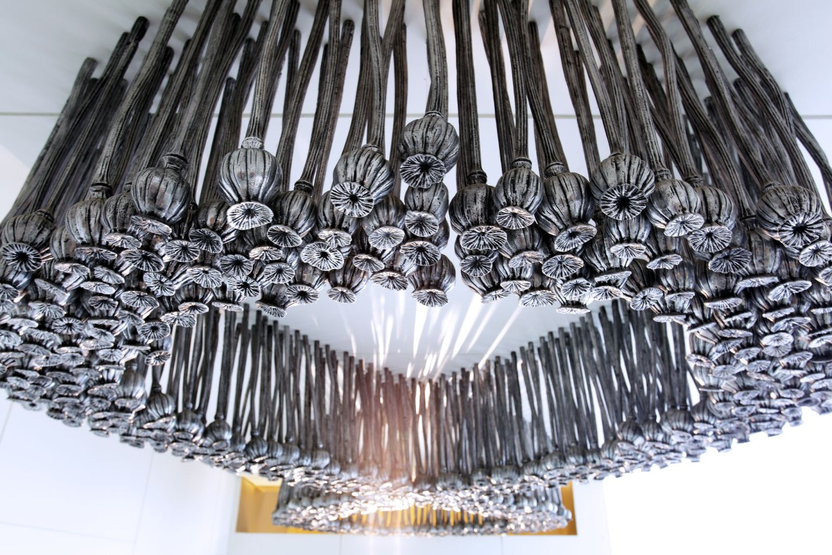 Black Opium artwork by Fiona Foley in the State Library of Queensland. Photo by Carl Warner.