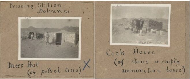 Scenes at a dressing station at Dobroveni, Macedonia, Serbia, during World War I.