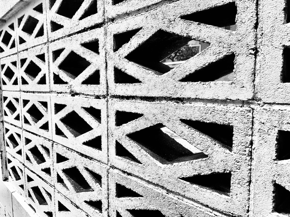 Fence built with diamond-shaped designed breeze blocks