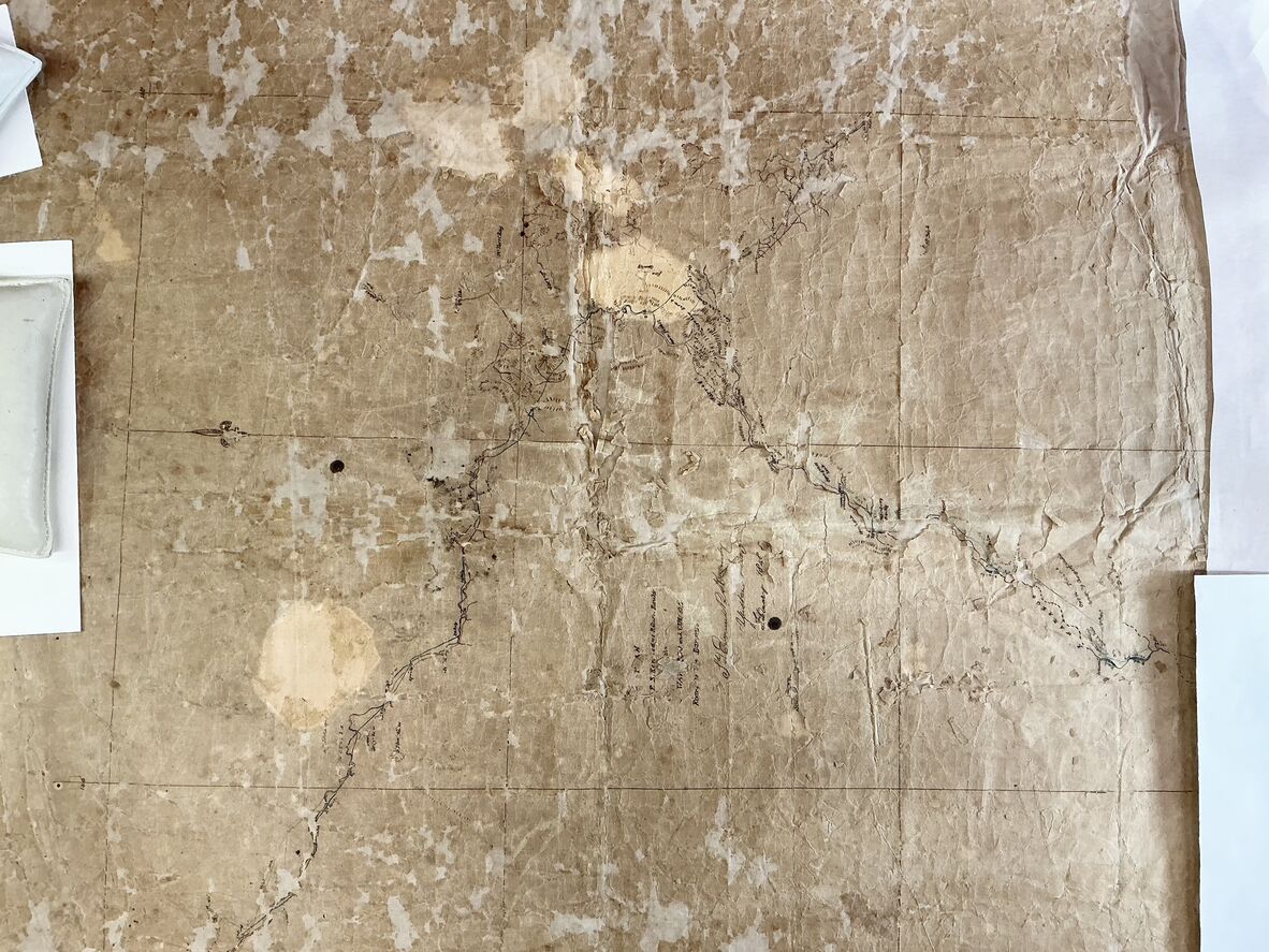 Central section of map, before treatment