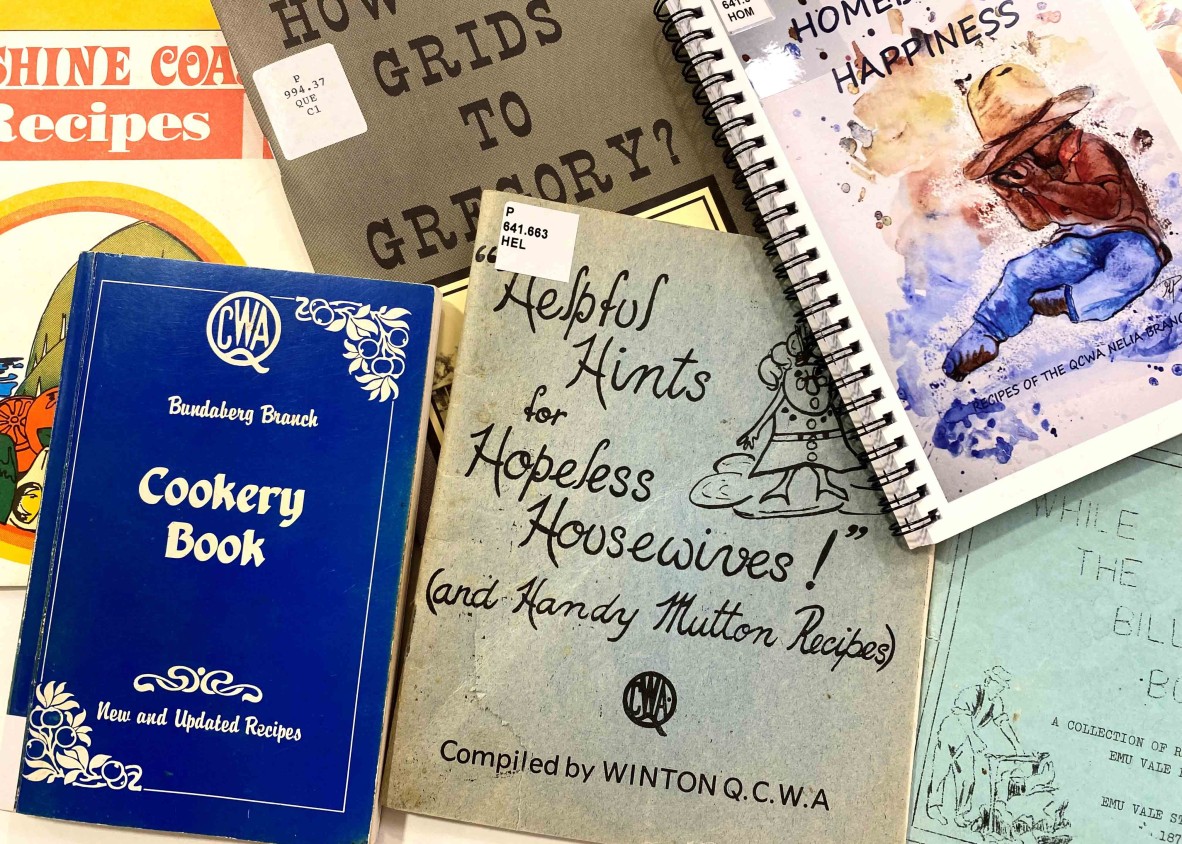 arrangement of QCWA branch cookbooks