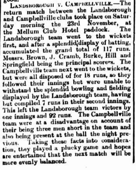 Cricket Chatter. Moreton Mail (Qld. : 1886 - 1899, 1930 - 1935) 29 November 1889, p7.