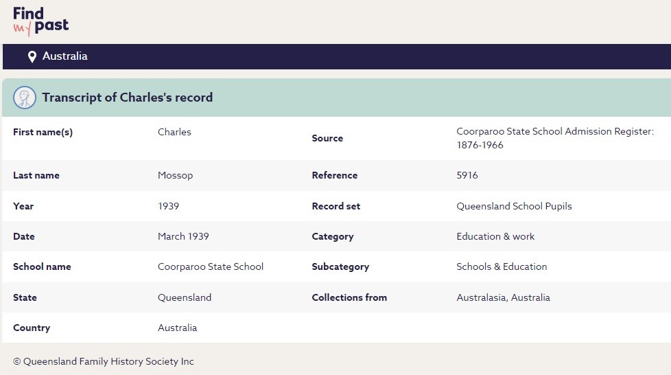 Image of Find My Past record for Charles Mossop