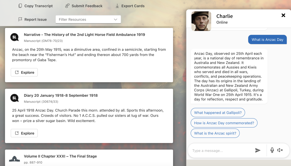 Example of Virtual Veterans