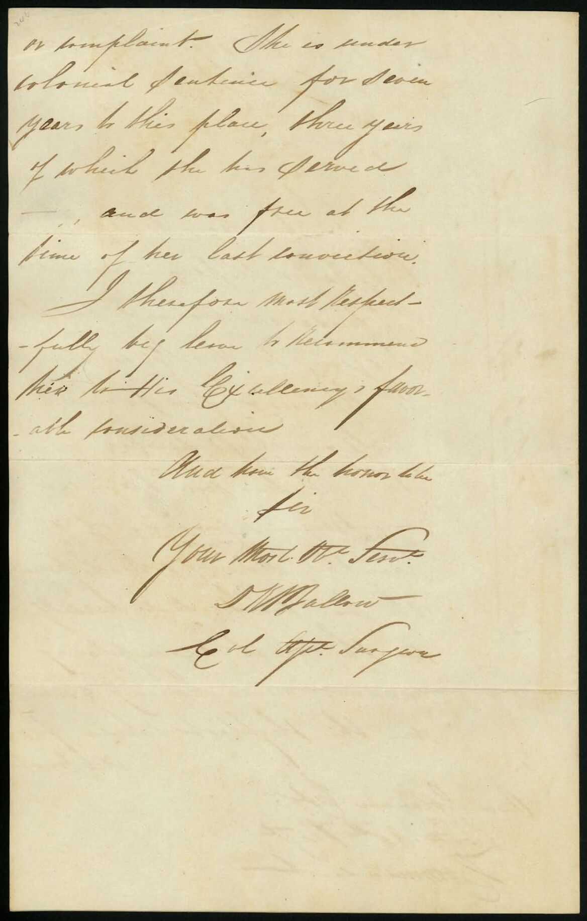Dr Ballow’s letter to the Commandant of Moreton Bay in 1840 advocating for Hannah’s freedom and describing her conduct as ‘exemplary’. Colonial Secretary’s Papers. Letters Relating to Moreton Bay and Queensland Received 1822- 1860. Reel A2.11, letter [40/8432].