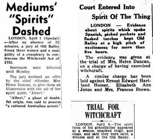 Queensland newspapers report on the trial of Helen Duncan