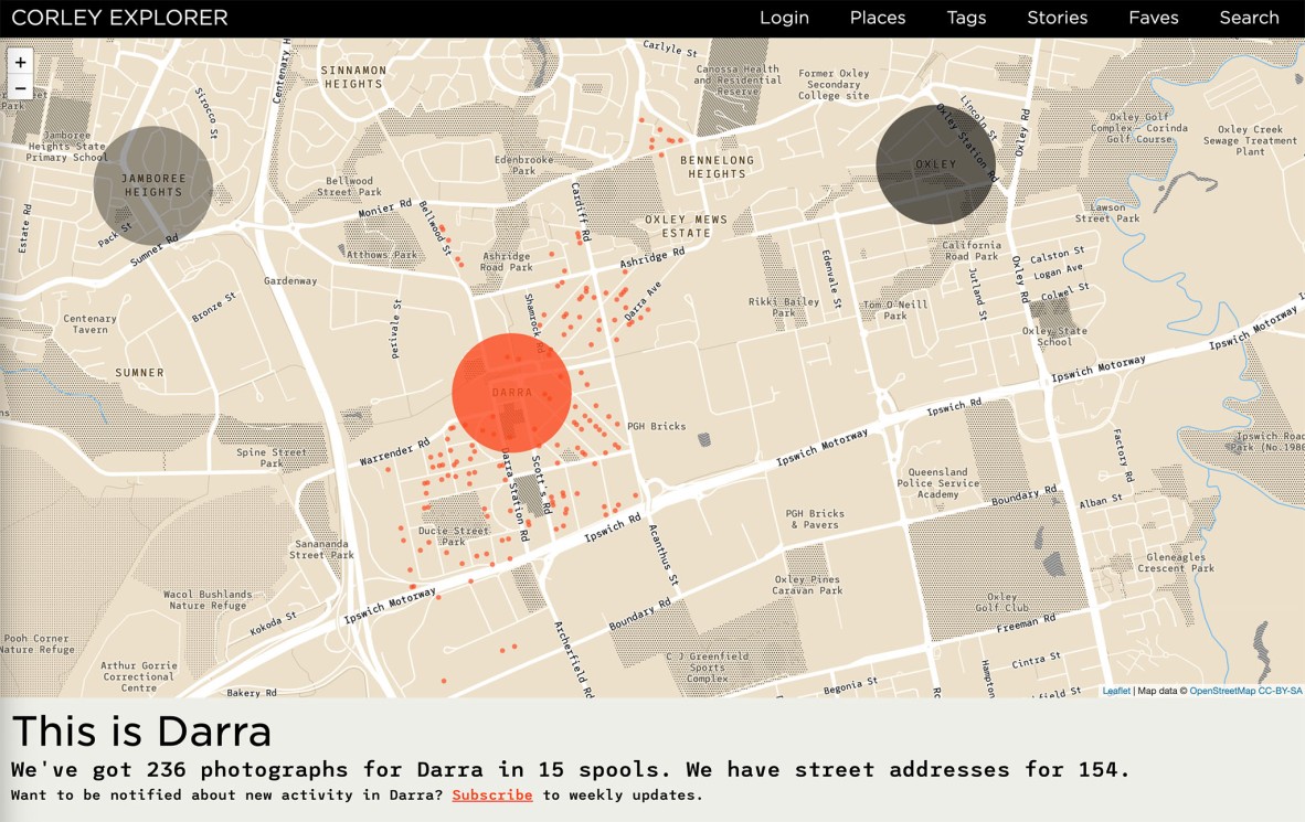 Corley Explorer map showing Darra house locations