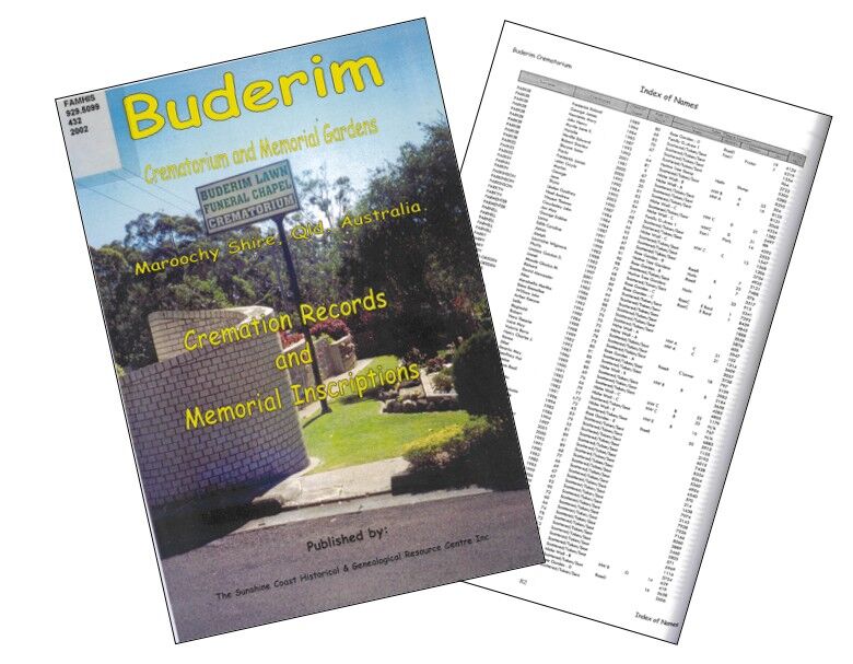 Cover page and sample page of a book of cremation records and memorial inscriptions