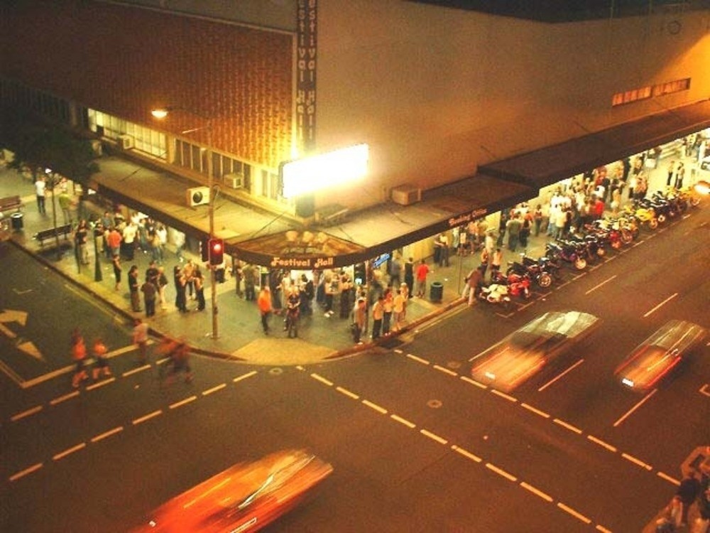 Crowds line up before a concert at Festival Hall, Brisbane, 2003-2004