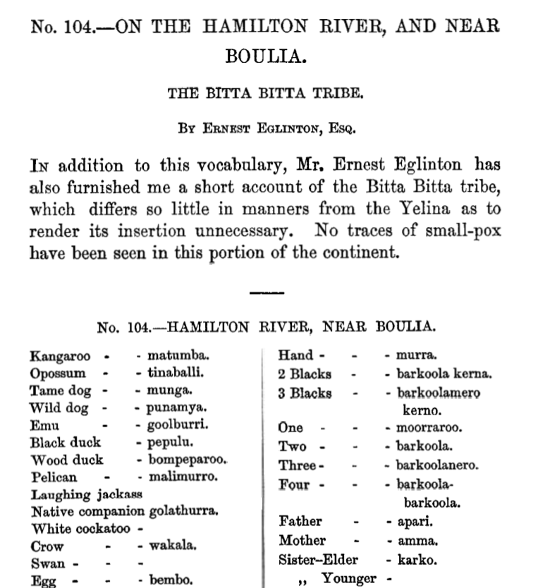 Curr No 104 Bitta Bitta Tribe (1887).