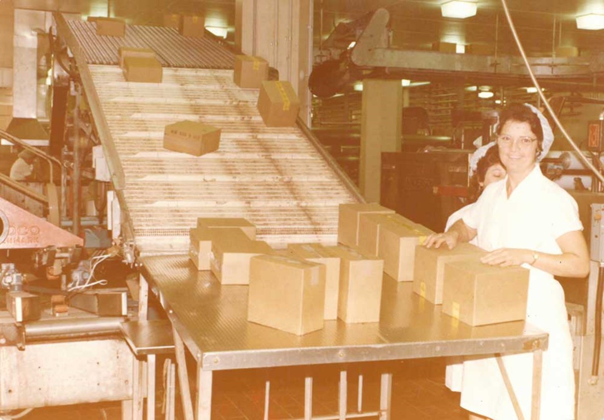 Peters Ice Cream worker Darlia Loula Argyris packing icecreams for dispatch at the Peters Ice Cream Factory, West End in Brisbane