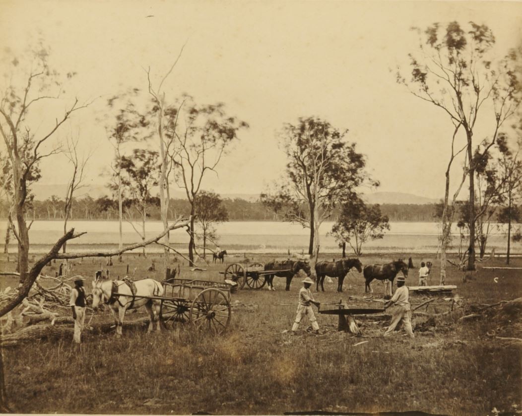 Woodcutters, Lake Clarendon, 1877.