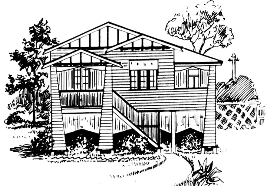 Sketch of a Queenslander house