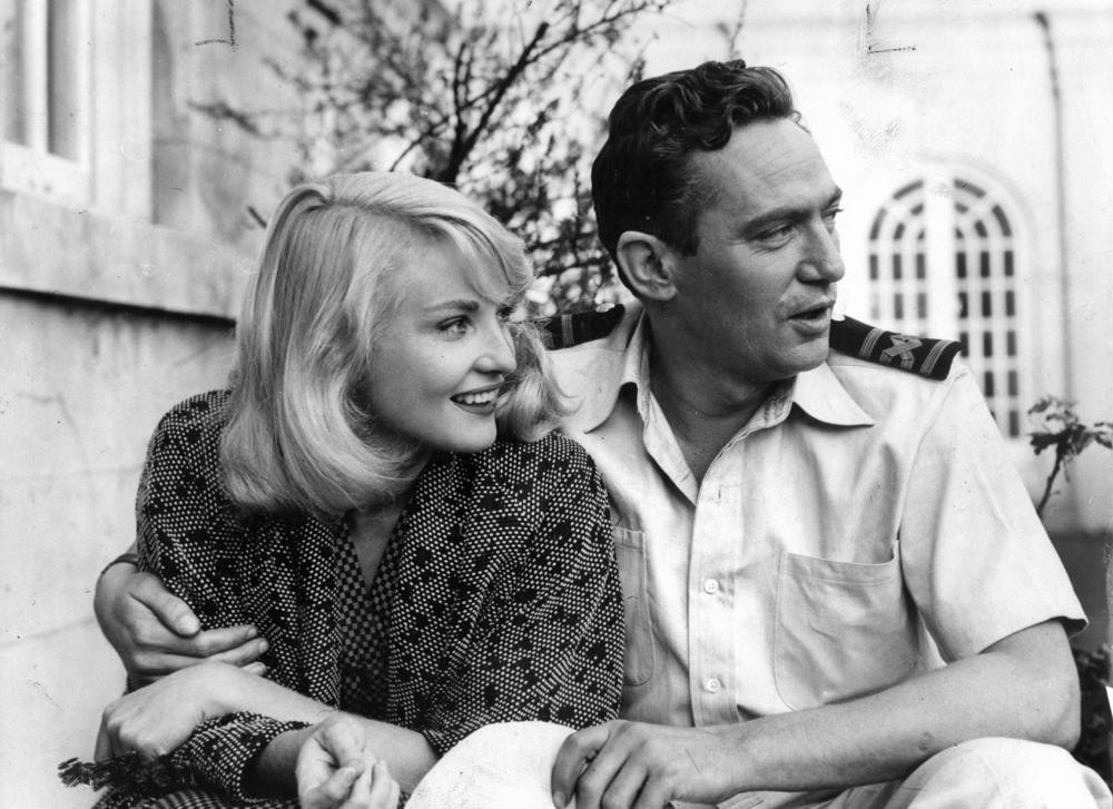 Diane Cilento with Peter Finch London 1954