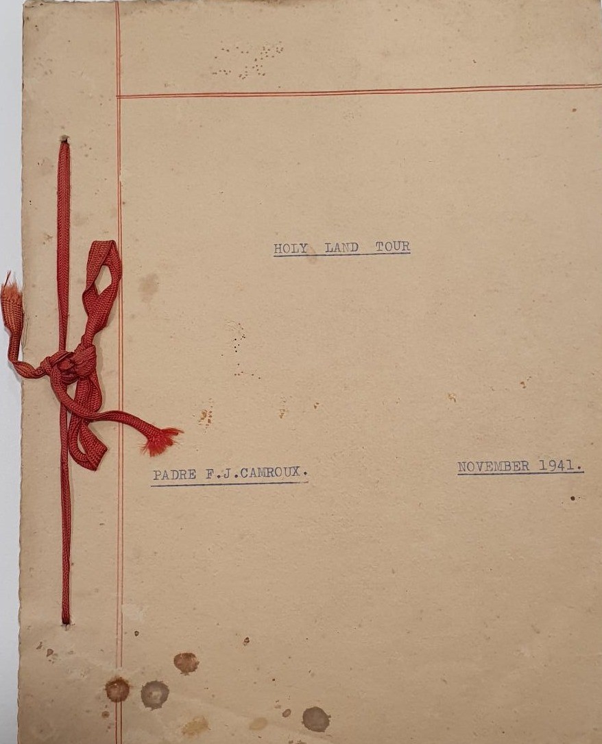 Donald Macleod was among a party who embarked on a three-day tour through ‘a portion of the Holy Land’. An account of the tour was written by Padre F.J. Camroux, November 1941.