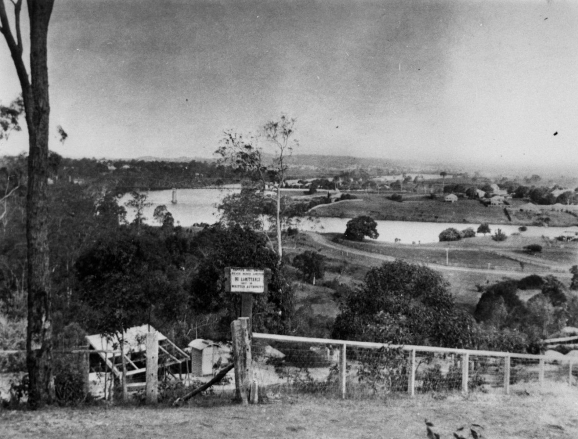 Early view of Indooroopilly taken from Finney’s Hill United Silver Mine, undated. Photographer unknown.