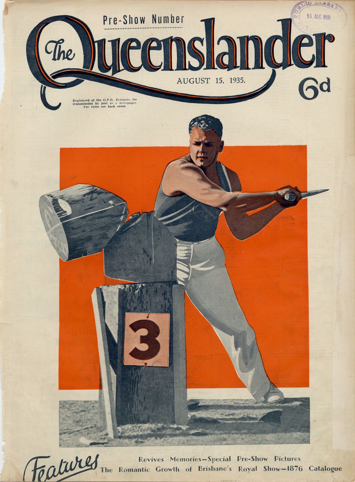 Illustrated front cover from The Queenslander, August 15, 1935.